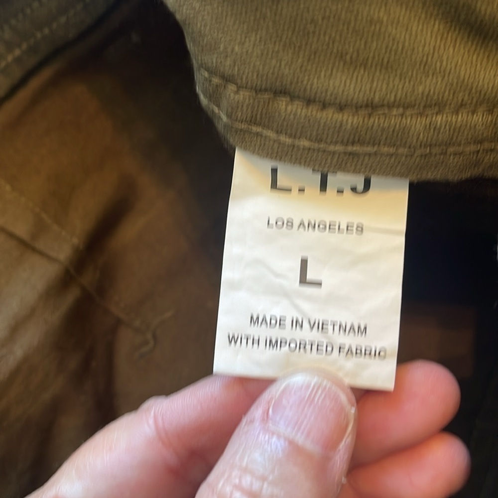 L.T.J Letter to Juliet Olive Green Cargo Joggers Size L Zip Cuff Utility NWT - Picture 9 of 15